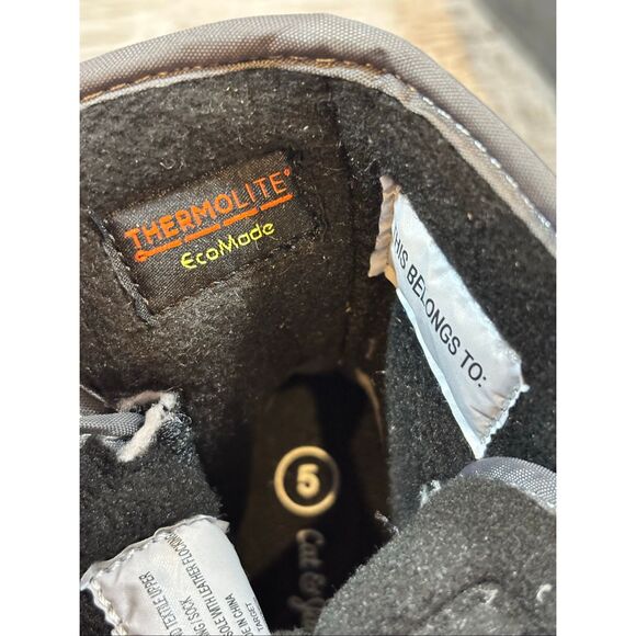 Cat & Jack black snow boots/winter boots size 5 - Picture 10 of 12